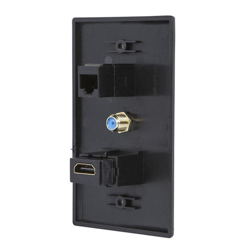 Recessed Wall Plate, 1 x HDMI F/F Adapter, 1 x RJ45 Cat5e Coupler & 1 x