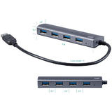 Monoprice Canada Cab 21670 USB 3 0 Adapters 4 Port USB 3 0 Premium Aluminum Hub Monoprice