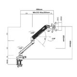 PrimeCables Cab DLB903 Wall Mount Brackets Mechanical Spring Desktop Mount for 10 to 30 Monitor PrimeCables