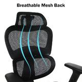 Moustache MOFC HLC 1388F 1K Ergonomics Chair High Back Executive Office Mesh Chair with Adjustable Headrest and Armrest Black