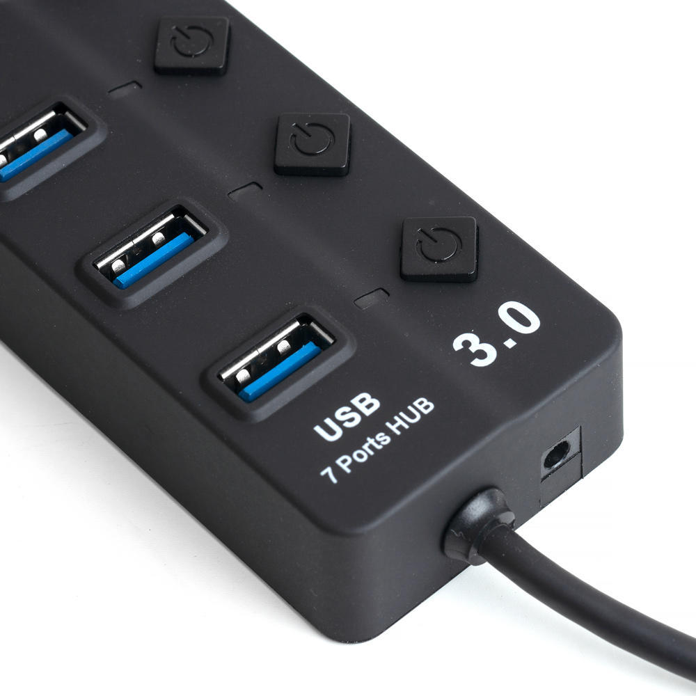 HUB USB 3.0 à 7 ports avec prise d'alimentation pour interrupteur