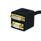Other Brands Cab 2517 Audio Video Splitters Video Splitter VGA HD15 Male to VGA HD15 Female DVI A Female