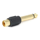 PrimeCables Cab 7149 Audio Adapters 6 35mm 1 4 Inch Mono Plug to RCA Jack Adaptor Gold Plated Yellow plastic center PrimeCabl