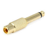 PrimeCables Cab 7176 Audio Adapters Metal 6 35mm 1 4 Inch Mono Plug to RCA Jack Adaptor Gold Plated PrimeCables