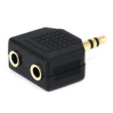 Monoprice Canada Cab 7204 Audio Adapters 3 5mm Stereo Plug to 2 x 3 5mm Stereo Jack Splitter Adaptor Gold Plated Monoprice