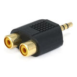 PrimeCables Cab 7189 Audio Adapters 3 5mm Stereo Plug to 2 RCA Jack Splitter Adaptor Gold Plated PrimeCables