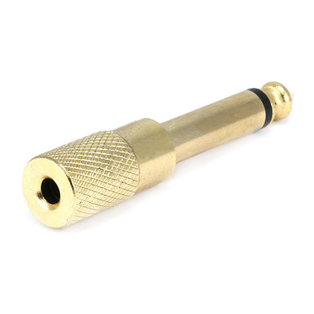 Metal 6.35mm (1/4in) TS Mono Plug to 3.5mm TRS Stereo Jack Adapter ...