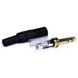PrimeCables Cab 6208 Audio Adapters 6 3mm 1 4 inch Stereo Plug Black Shell Gold Plated OD 7 5MM PrimeCables