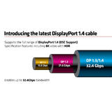 PrimeCables Cab PC 07886 DisplayPort Cables DisplayPort DP 1 4 Male to Male 8K 60Hz 1m 3 28ft Black PrimeCables