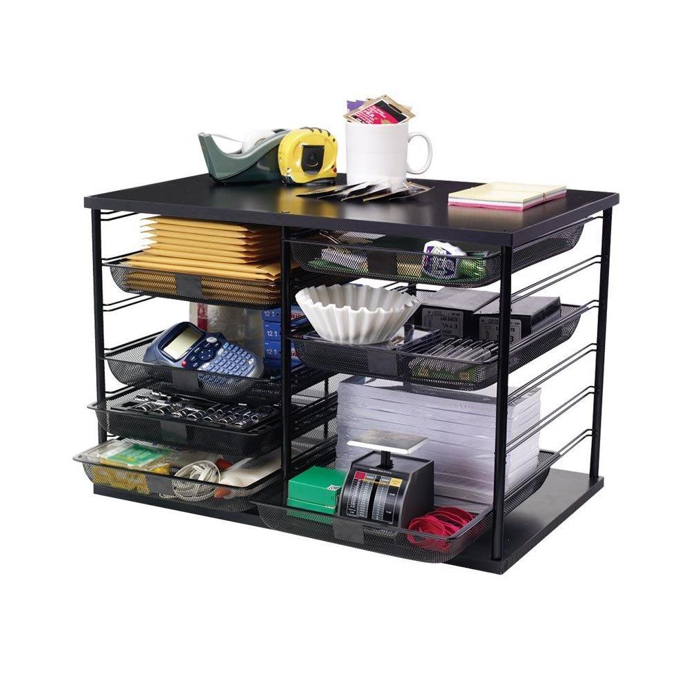 Rubbermaid® Mesh Mailroom Organizer, 12 Compartments Black