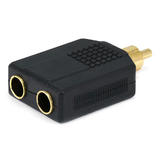 Monoprice Canada Cab 7212 Audio Adapters RCA Plug to 2 x 6 35mm 1 4 Inch Mono Jack Splitter Adaptor Gold Plated Monoprice