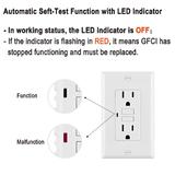 CAB TST15 Lighting Appliances GFCI Decora Receptacle Outlet Self Test Tamper Resistant 15Amp 125Volt NEMA 5 15 PrimeCables