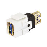 Monoprice Canada Cab 7836 USB 3 0 Adapters Keystone Jack USB 3 0 A Female to A Female Coupler Adapter Flush Type White Monopr