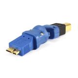 Monoprice Canada Cab 8173 USB 3 0 Adapters USB 3 0 Micro B Male to USB 2 0 B Male Swivel Adapter Gold Plated Monoprice