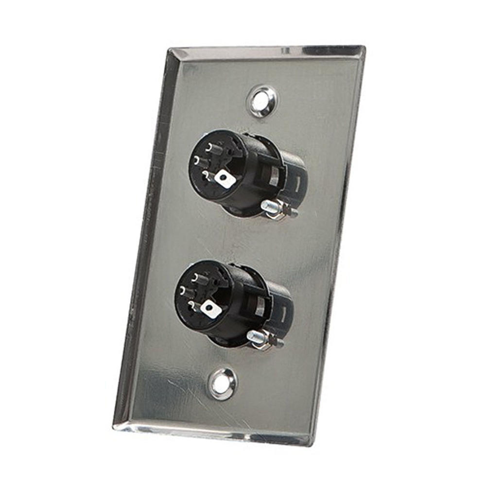 2Port 3Pin XLR Male Zinc Alloy Wall Plate Monoprice®