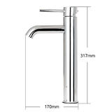 LIVINGbasics LVB FC 1H14 CR Bathroom Accessories Modern Commercial Light Chrome Single Handle Tall Body Bathroom Basin Faucet