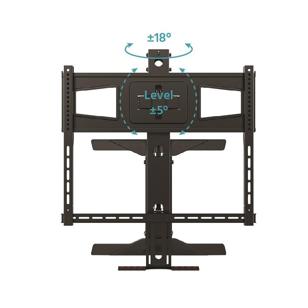Above Fireplace PullDown FullMotion Articulating TV Wall Mount