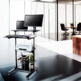 Monoprice Canada Cab 15723 TV Wall Mounts Stands Height Adjustable PC Workstation Cart for Sit Stand monoprice