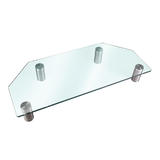 Monoprice Canada Cab 16357 Monitor Desk Mounts Corner Multimedia Desktop Stand Clear Glass Monoprice
