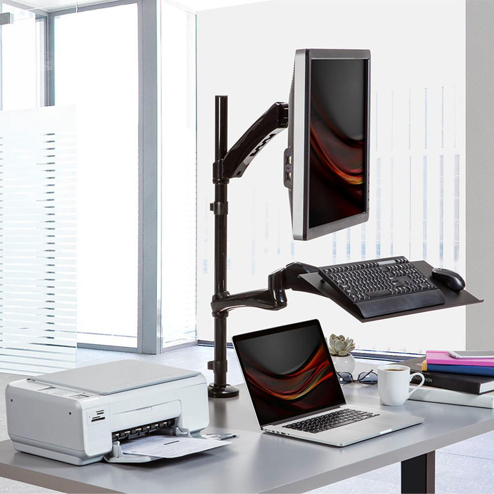 SitStand Articulating Monitor and Keyboard Workstation Monoprice®