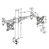 Monoprice Canada Cab 5560 Monitor Desk Mounts 3 Way Adjustable Tilting DUAL Desk Mount Bracket for LCD LED Max 33Lbs 10 23inc