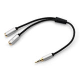 PrimeCables Cab PC 07926 3 5mm 2 5mm Audio Cables Headphone Mic Splitter Cable 3 5mm 2 Female to Male 2x3 Pin to 4 Pin PrimeC