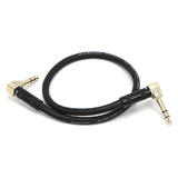 Monoprice Canada Cab 601100 Professional Audio Cables Premier Series 1 4inch TRS or Stereo M M 16AWG Right Angle Cable Gold P