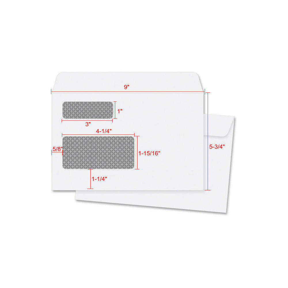 Supremex Envelope 9529480 Double Window T4 Tax Envelopes 5 3/4 x 9” 500