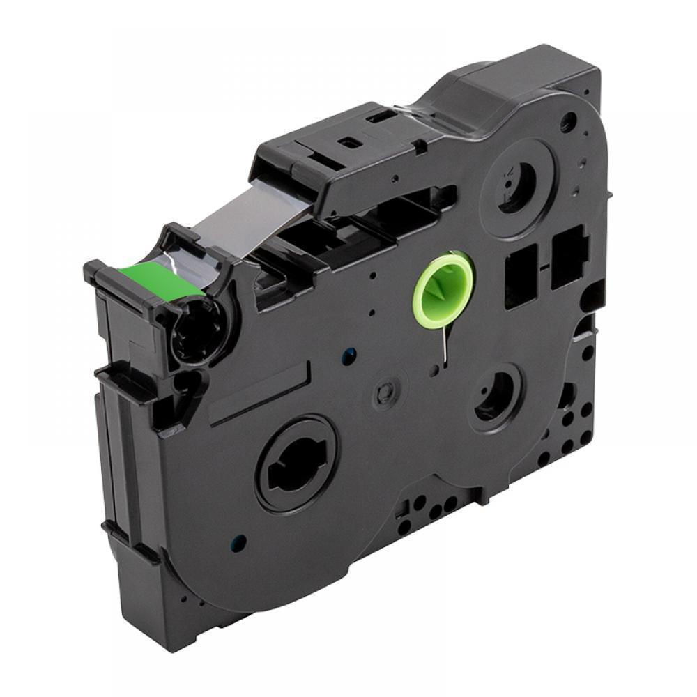 Brother TZeMQG35 Label Tape, 12mm (0.47"), White on Lime Green, Compatible