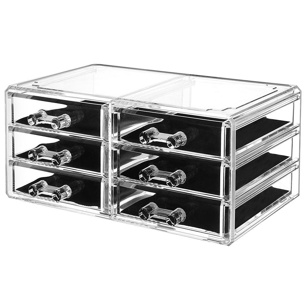 Detachable 9 Drawers Makeup Organizer Clear Acrylic Storage Box
