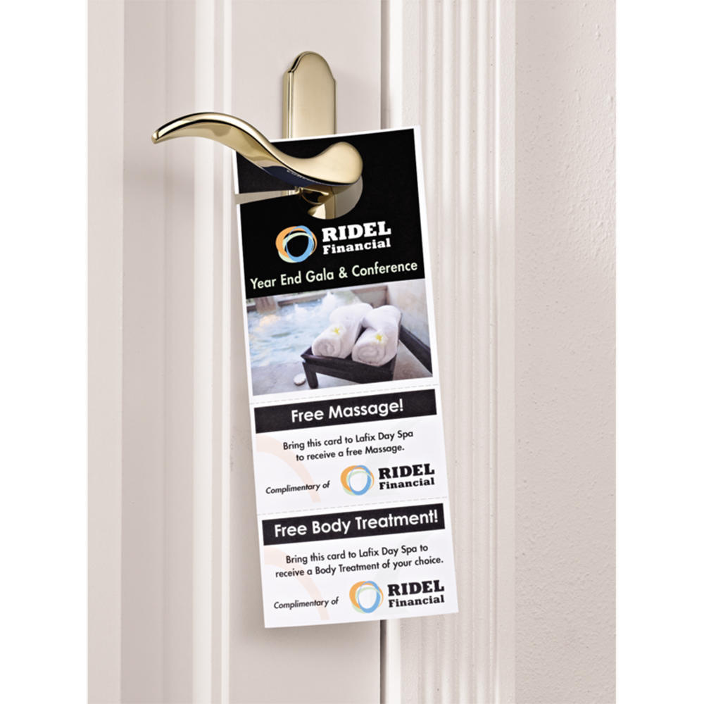 Avery® Door Hanger with TearAway Cards, Matte White, 41/4" x 11", 80