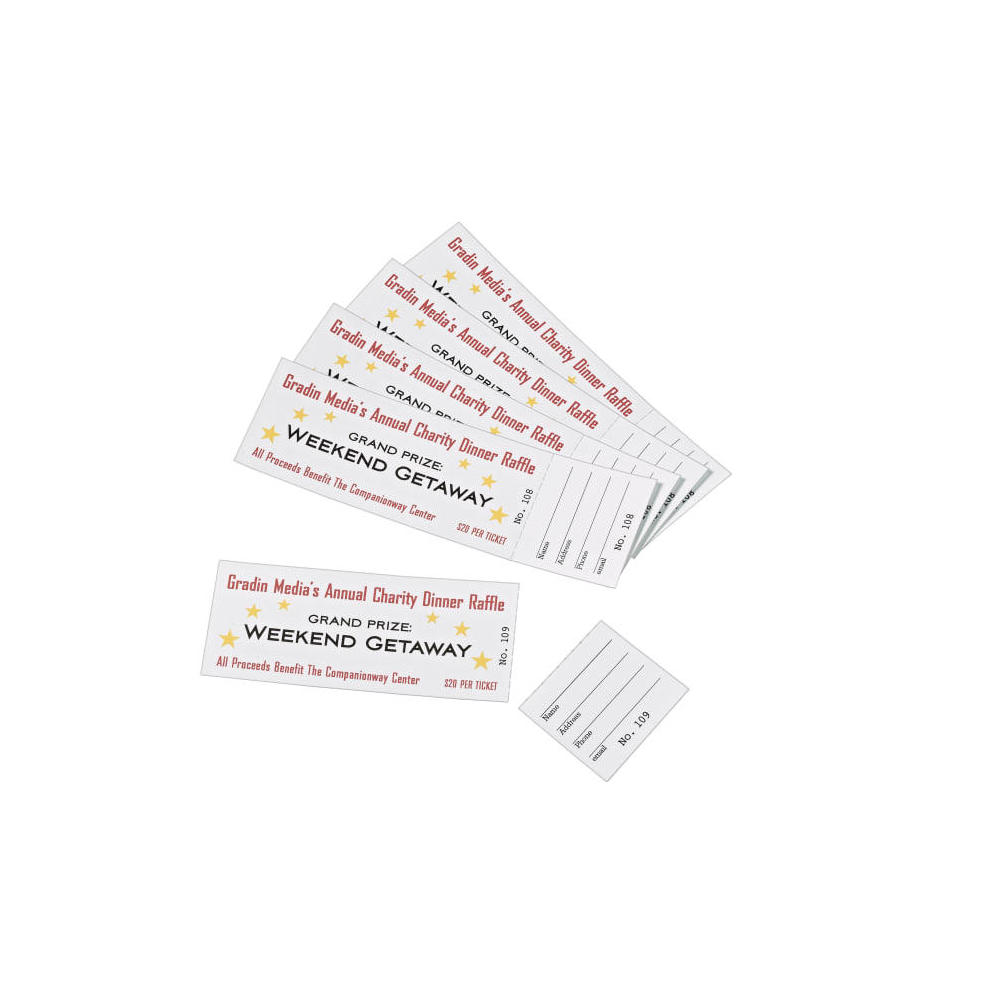 Avery® Tickets with TearAway Stubs (16154), Matte White, 13/4" x 51/