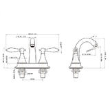 LIVINGbasics LVB FC 3H14B CR Bathroom Accessories Double Handle Central Bathroom Sink Faucet with Hot and Cold Water Light Ch
