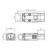 Cab PW CNC13L Power Cables Cords C13 Locking Power Cord Connector Screw On