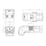 Cab PW CNC13L UA Power Cables Cords C13 Locking Power Cord Connector Screw On Up or Down Angle