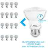 LIVINGbasics LVB P20 40 730 LED Light Bulbs PAR20 Dimmable LED Bulb 7 2W 50W Equivalent E26 3000K 520 Lumens 40 Beam Angle LI