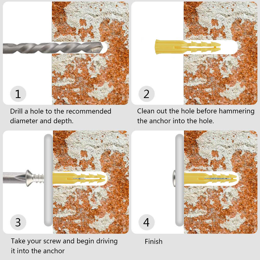 480 Count Self Drilling Drywall Anchors 4 Sizes Zinc Plated Anchors And 5 Sizes Screws 2025 Upgraded No Drilling Required Easy Application - View #7