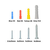 Cab ZS104 1 Screws Assorted Sizes Self Drilling Drywall Anchors Screws Assortment Set Kit 104Pcs