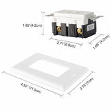 PrimeCables CAB TST15 Power Wall Plates GFCI Decora Receptacle Outlet Self Test Tamper Resistant 15Amp 125Volt NEMA 5 15 Prim