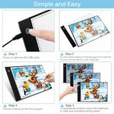 Moustache MOA AK4 2 Arts Crafts A4 LED Light Box Tracer Drawing Pad with Adapter Dimmable Brightness Moustache