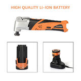 Cab CMT217 Hand Tools Lithium Ion 12 Volt Cordless 20 000 OPM Variable Speed Oscillating Multi Tool Kit PrimeCables