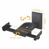 PrimeCables Cab PC 07904 Wall Mount Brackets Side Clamp Type Tilt and Swivel Speaker Mount Black Set of 2 PrimeCables
