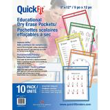 QuickFit 40110 Report Covers Portfolios QuickFit Educational Dry Erase Pockets 9 x 12 10 Pack Assorted Colours