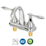 LIVINGbasics LVB FC 3H14B CR Bath Fixtures Double Handle Central Bathroom Sink Faucet with Hot and Cold Water Light Chrome LI