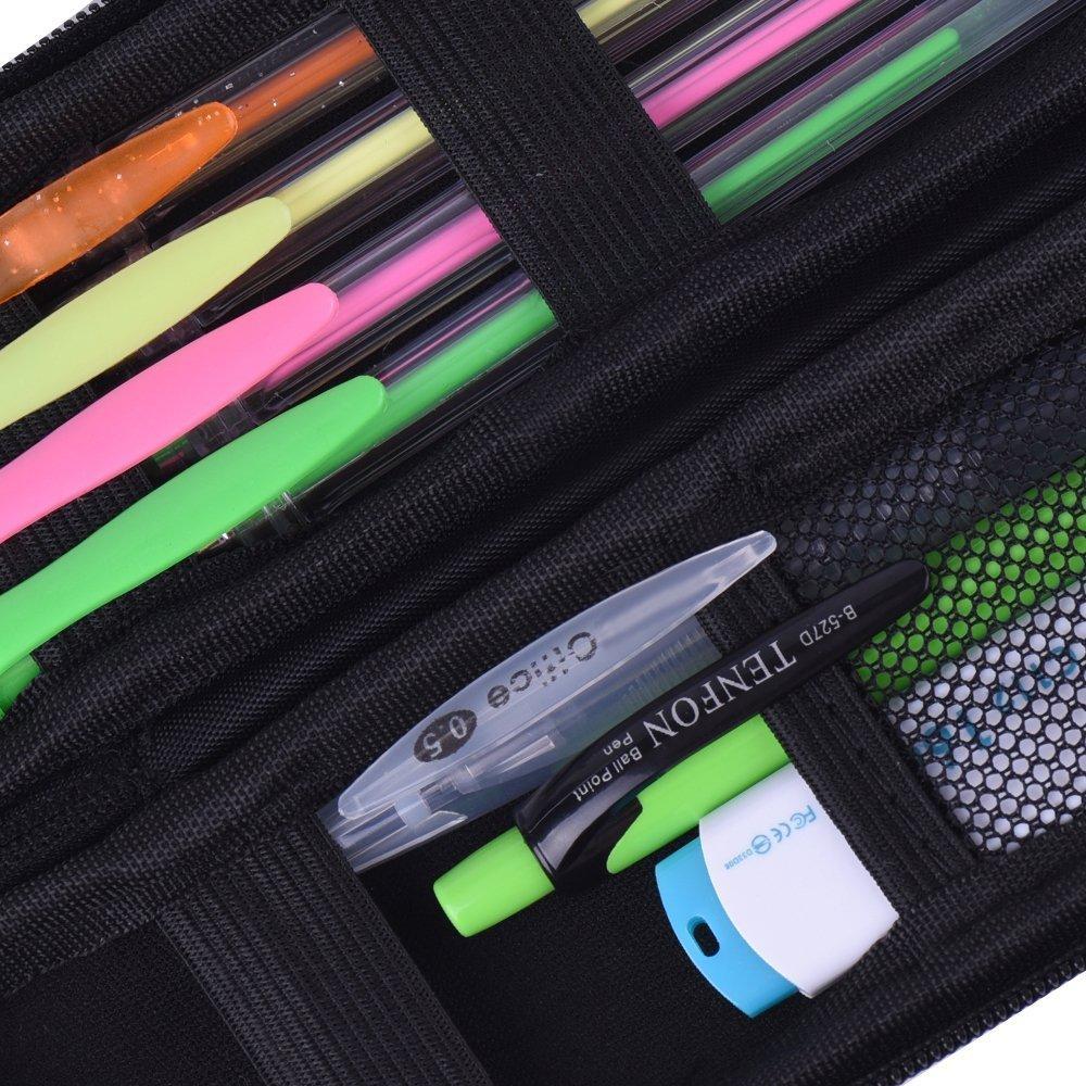 EVA Hard Pencil Case Box, Durable Pen Carrying Case with Zipper, Black