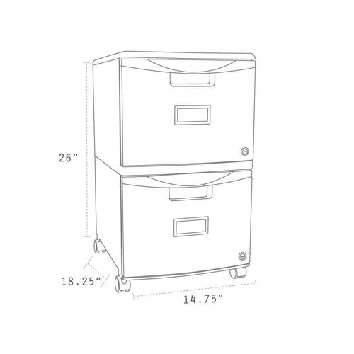 Storex 61264b01c Plastic 1 Drawer Mobile File Cabinet Letter Legal