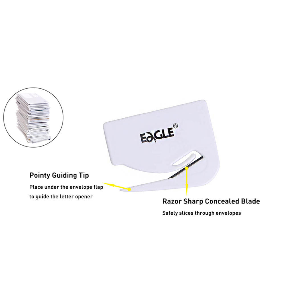 Letter Opener with Plastic Razor Blade for Home and Office, Pack of 3