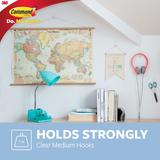 3M 17091CLRC VP Adhesives Tapes and Dispenser 3M Command Adhesive Hooks 6 Medium Hooks with 12 Strips Holds 2lb Clear