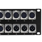 Other Brands Cab PP XLR 28F4M A V Patch Panel 28 Port XLR Female 4 port XLR Male patch panel 19 inch rackmount 2U