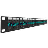 Other Brands Cab PP FO408 24 Fiber Optic Patch Panel 24 Port LC LC Multimode 50u OM3 4 Duplex Patch Panel 19 Rackmount 1U